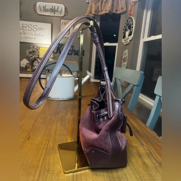 COACH Pristine Baby Mickie
Drawstring Shoulder Bag Suede - Picture 4 of 11